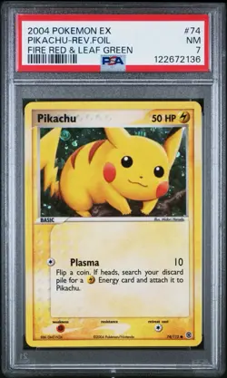 Pokemon EX Pikachu #74 Fire Red Leaf Green Reverse Foil Holo Psa 7 - Image 1
