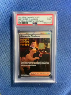 2023 POKEMON MEW EN-151 SPECIAL ILLUSTRATION RARE #204 GIOVANNI'S CHARISMA PSA 9 - Image 1