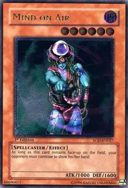 1x (LP) Mind on Air - SOD-EN027 - Ultimate Rare - 1st Edition YuGiOh - Image 1