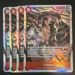 4x One Piece ST23-002 SR Shanks - English - Foil - Playset - TCG - NM/M - Image 1