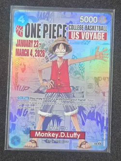 2026 One Piece College Basketball US Voyage P-055 Monkey D Luffy - Image 1