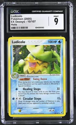CGC 9 MINT Ludicolo 2005 EX Deoxys 10/107 Holo Pokemon Card - Image 1