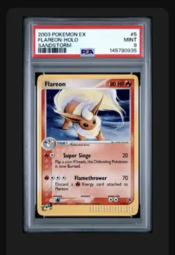 PSA 9 Flareon 5/100 EX Sandstorm Pokemon Card Holo MINT NEW CERT - Image 1