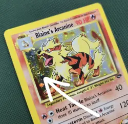 WHOLE SWIRL 🌀💫 LP Blaine’s Arcanine 1/132 Gym Challenge Holo 2000 Pokemon Card - Image 1