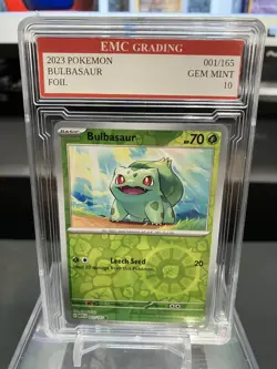 BULBASAUR 2023 FOIL #001/165 Pokemon Card GRADED 10 TCG CCG - Image 1