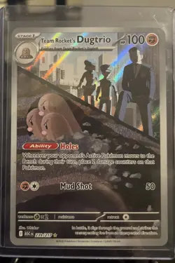 Pokemon TCG Team Rocket's Dugtrio ASC Rare 100 HP English 239/217 Holo Card - Image 1
