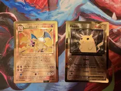 Pokemon Celebrations Gold Metal Charizard Pikachu Cards 25th Anniversary Edition - Image 1