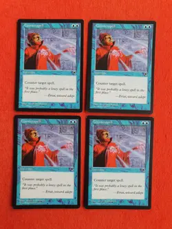 Counterspell x4 PLAYSET, MTG Tempest (1997). Common Blue Instant NM - Image 1