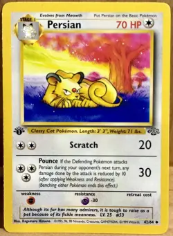 Persian 42/64 Jungle Set 1st Edition Uncommon 1999 Vintage Pokemon TCG - Image 1