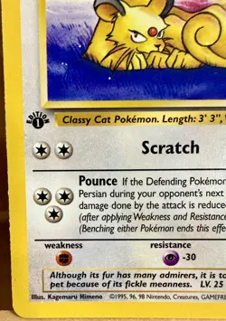 Persian 42/64 Jungle Set 1st Edition Uncommon 1999 Vintage Pokemon TCG - Image 3