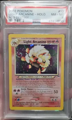 Pokemon TCG Light Arcanine Neo Destiny Holo Card 12/105 Unlimited Rare BIG SWIRL - Image 2
