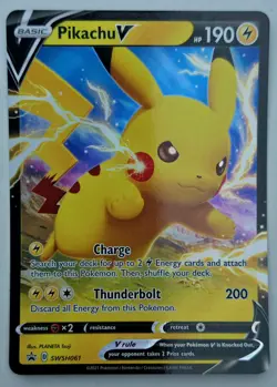 Pokemon TCG- Pikachu V SWSH061 Black Star Promo- Sword & Shield Promo - Image 1
