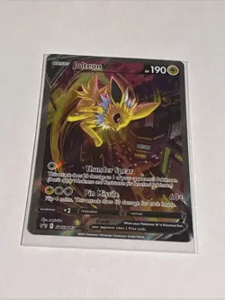 Pokemon TCG Jolteon v SWSH183 Black Star Promo Holo Full Art Card NM Condition - Image 1