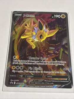 Pokemon TCG Jolteon v SWSH183 Black Star Promo Holo Full Art Card NM Condition - Image 3