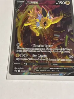 Pokemon TCG Jolteon v SWSH183 Black Star Promo Holo Full Art Card NM Condition - Image 5
