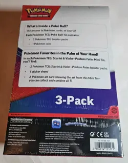 Pokemon TCG: Paldean Fates Mini Tins With Pokeball Sam’s Club - Sealed - New - Image 3