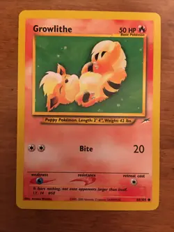 GROWLITHE - 68/105 - Neo Destiny - Common - Pokemon Card - NM/LP - Image 1
