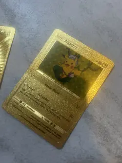 Three Gold Pokemon Cards Pikachu - Image 5