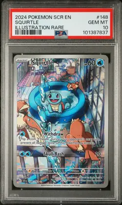 PSA 10 Squirtle 148/142 Illustration Rare Scr En-stellar Crown Pokemon - Image 1