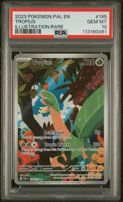 2023 POKEMON PAL EN-PALDEA EVOLVED ILLUSTRATION RARE #195 TROPIUS PSA 10 - Image 1