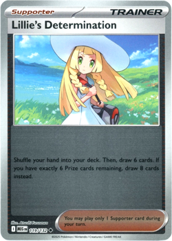 Lillie's Determination (Reverse Holo) 119/132 - Mega Evolution - Pokemon - NM/M - Image 1