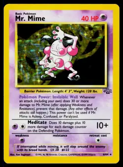 Mr. Mime - Unlimited Holo 06/64 Holo Rare Pokemon Jungle MP - Image 1