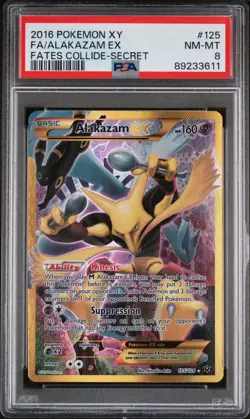 Alakazam EX 125/124 Pokemon TCG XY Fates Collide Secret Rare PSA 8 Near Mint - Image 3