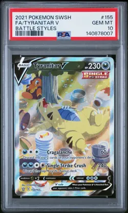 Pokemon Tyranitar V Battle Styles Full Alt Art #155 PSA 10 Gem Mint - Image 1