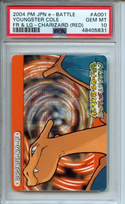 2004 Pokemon E-Battle Firered Leafgreen A001 Cole Charizard (Red) PSA 10 - Image 1