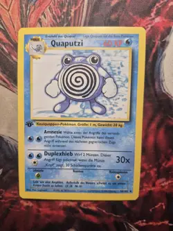 GERMAN (Poliwhirl) Quaputzi 1st Edition Pokemon Base Set 38/102 Uncommon LP - Image 1