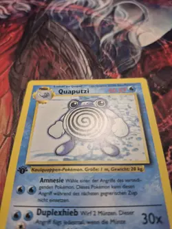 GERMAN (Poliwhirl) Quaputzi 1st Edition Pokemon Base Set 38/102 Uncommon LP - Image 2
