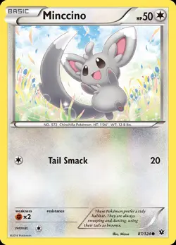 Pokemon Minccino (87/125) Fates Collide LP REVERSE HOLO - Image 1