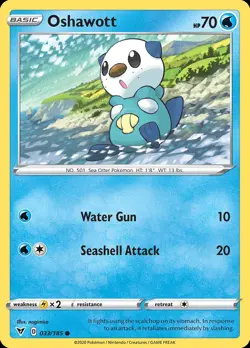 Pokemon Oshawott (33/203) Vivid Voltage LP REVERSE HOLO - Image 1