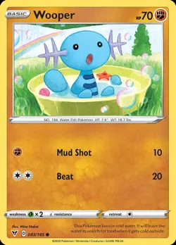 Pokemon Wooper (83/203) Vivid Voltage LP REVERSE HOLO - Image 1