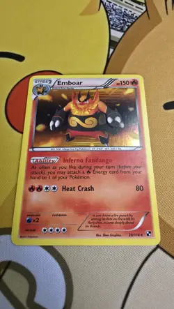 Pokemon TCG Emboar Black White 20/114 Reverse Holo Holo Rare - Image 1