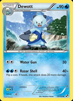 Pokemon Dewott (29/115) Black & White LP - Image 1