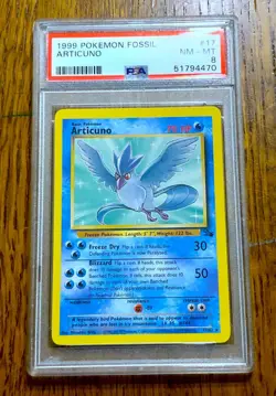 PSA 8 NM MT ~ Articuno #17 ~ 1999 Pokemon Fossil Base Set Unlimited ~ Low Pop 15 - Image 1