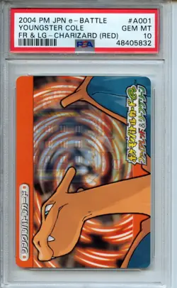 2004 Pokemon E-Battle Firered Leafgreen A001 Cole Charizard (Red) PSA 10 - Image 1