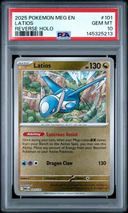 2025 Pokemon - Latios 101/132 Me01: Mega Evolution Reverse Holo - PSA 10 - Image 1