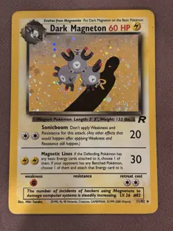 Pokemon Dark Magneton 11/82 Team Rocket Holo Rare 2000 Vintage English - Image 2