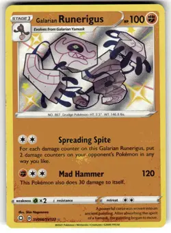 Galarian Runerigus (Shiny) - SV066/SV122 Ultra Rare Shining Fates NM Pokemon TCG - Image 1