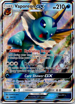 Vaporeon GX SM172 Promo SM Black Star Promos Pokemon NM - Image 1