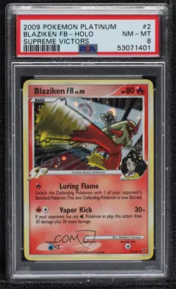 Blaziken FB Holo Pokemon Platinum Supreme Victors PSA 8 2009 - Image 1