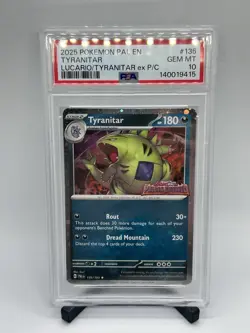Tyranitar Pokemon TCG 2025 Lucario/ Tyranitar Ex PC PSA 10 Paldea Evolved Stamp - Image 1