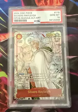Silvers Rayleigh PSA 10 - OP08-118 - Manga Alt Art SEC - One Piece TCG - Image 1