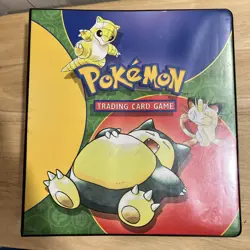 Vintage WOTC Pokemon Trading Card Game 3 Ring Binder Snorlax, Meowth TCG! - Image 1