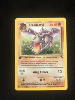 Aerodactyl 1/62 Fossil Prerelease 1st Edition Holo Rare Pokemon Card LP - Image 1