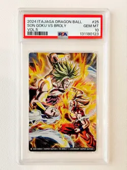Dragon Ball Itajaga Vol5 25 Son Goku vs Broly PSA10 Trading Card Rare - Image 1