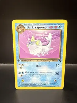 Pokemon TCG Dark Vaporeon 1st Edition Uncommon Card 45/82 B - Image 3