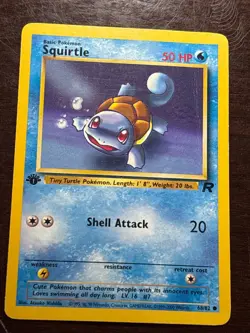 Squirtle 68/82 1st Edition Team Rocket WOTC Vintage Pokemon Card Damaged - Image 1